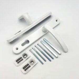 TSS Lever Moveable Pad UPVC Multipoint Door Handles - 92mm/62mm PZ Sprung 212mm Screw Centres - Image 3