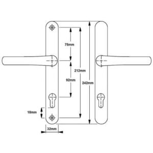 Fab & Fix Balmoral Lever Lever UPVC Multipoint Door Handles - 92mm PZ Sprung 212mm Screw Centres - Image 2