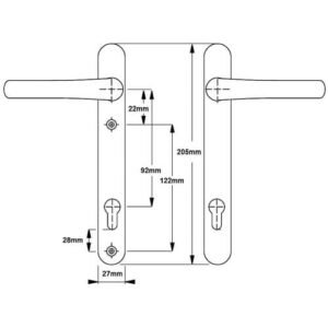 Fab & Fix Windsor Lever Lever UPVC Multipoint Door Handles - 92mm PZ Sprung 122mm Screw Centres - Image 6