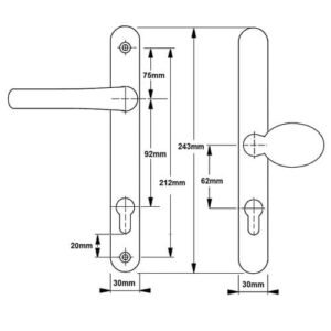 Fab & Fix Balmoral Lever Moveable Pad UPVC Multipoint Door Handles - 92mm/62mm PZ Sprung 212mm Screw Centres - Image 7
