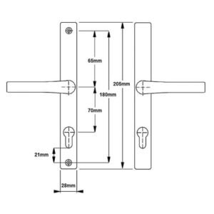 Hoppe London Lever Lever UPVC Multipoint Door Handles - 70mm PZ Unsprung 180mm Screw Centres - Image 5