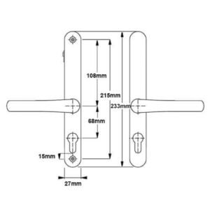 Hoppe Fullex Lever Lever UPVC Multipoint Door Handles - With Snib 68mm PZ Sprung 215mm Screw Centres - Image 4
