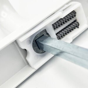 TSS Lever Moveable Pad Offset UPVC Multipoint Door Handles - 70/92mm PZ - Sprung - 215mm Screw Centres - Image 4