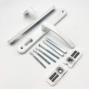 TSS Lever Moveable Pad Offset UPVC Multipoint Door Handles - 70/92mm PZ - Sprung - 215mm Screw Centres - Image 3