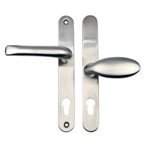 TSS Grade 304 Stainless Steel Lever Moveable Pad Offset UPVC Multipoint Door Handles - 92/62mm PZ Sprung 210mm Screw Centres - Image 3