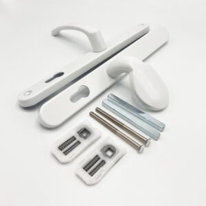 TSS Universal Lever Moveable Pad Offset UPVC Multipoint Door Handles - 92/62mm PZ - Sprung - 264mm Screw Centres - Image 3